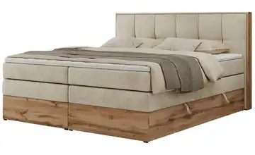 Boxspringbett mit Bettkasten Albero 1 King 120x200 cm H3 Creme Samt