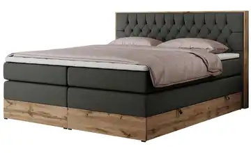 Boxspringbett mit Bettkasten Amore King 140x200 cm H3 Anthrazit Kunstleder