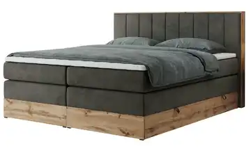 Boxspringbett mit Bettkasten Bellissimo King 160x200 cm H3 Basaltgrau Samt