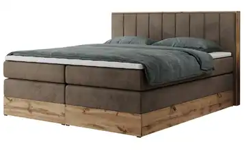 Boxspringbett mit Bettkasten Bellissimo King 180x200 cm H3 bronzefarben Samt