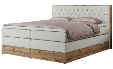 Boxspringbett mit Bettkasten Amore King 200x200 cm H3 Weiß Kunstleder