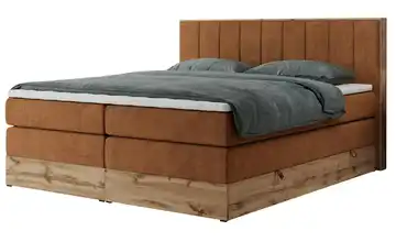 Boxspringbett mit Bettkasten Bellissimo King 200x200 cm H3 Orange Webstoff