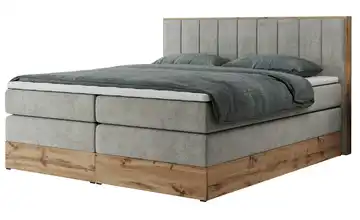 Boxspringbett mit Bettkasten Bellissimo King 200x200 cm H3 Hellgrau Webstoff