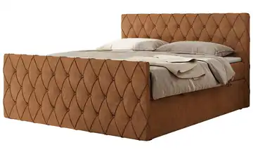 Boxspringbett mit Bettkasten Miren Duo 140x200 cm H3 Orange Webstoff