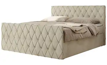Boxbett mit Bettkasten Miren Duo Creme 160x200 cm Samt H4