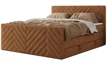 Boxspringbett mit Bettkasten Paris King Duo 120x200 cm H3 Orange Webstoff