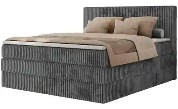 Boxspringbett mit Bettkasten Tiliano King 140x200 cm H4 Dunkelgrau