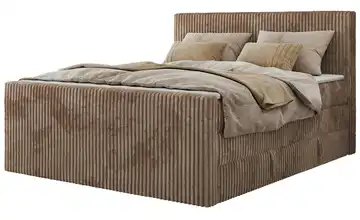 Boxspringbett mit Bettkasten Tiliano King Duo 200x200 cm H3 Braun