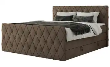 Boxspringbett mit Bettkasten Miren King Duo 180x200 cm H3 bronzefarben Samt