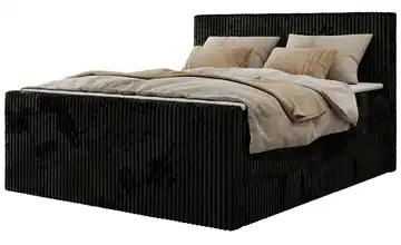 Boxspringbett mit Bettkasten Tiliano King Duo 200x200 cm H3 Schwarz