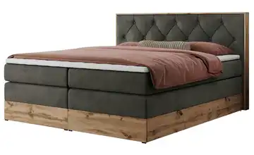 Boxspringbett mit Bettkasten Veneto King 140x200 cm H4 Basaltgrau Samt