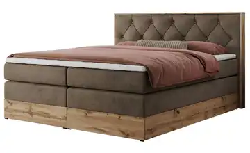 Boxspringbett mit Bettkasten Veneto King 160x200 cm H3 bronzefarben Samt