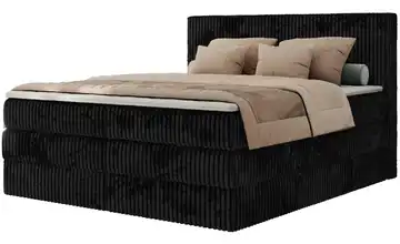 Boxspringbett mit Bettkasten Tiliano King 140x200 cm H4 Schwarz