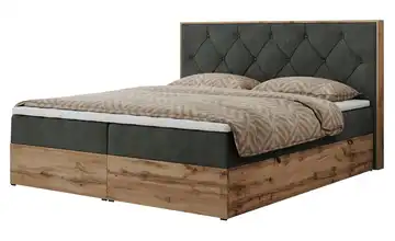 Boxbett mit Bettkasten Veneto 180x200 cm H3 Dunkelgrau Webstoff