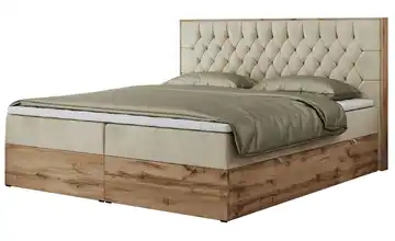 Boxbett mit Bettkasten Amore 140x200 cm H4 Creme Samt