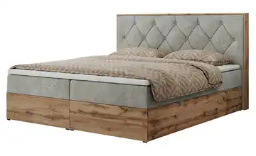 Boxbett mit Bettkasten Veneto 160x200 cm H4 Hellgrau Webstoff
