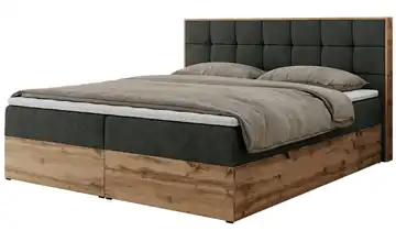 Boxbett mit Bettkasten Albero 1 180x200 cm H4 Dunkelgrau Webstoff