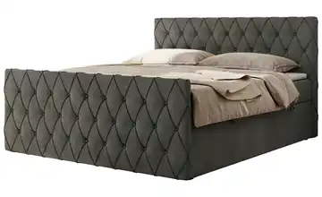 Boxspringbett mit Bettkasten Miren Duo 180x200 cm H4 Basaltgrau Samt