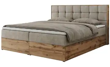 Boxbett mit Bettkasten Albero 1 Beige H4 200x200 cm Webstoff