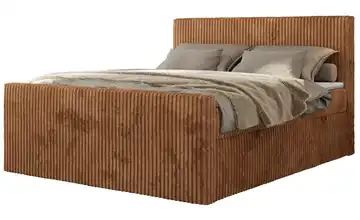 Boxbett mit Bettkasten Tiliano Duo Polsterbett 140x200 Orange 144 cm 140x200 cm H3 Orange