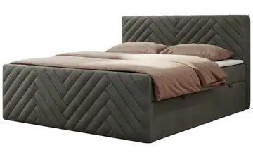 Boxbett mit Bettkasten Paris Duo 140x200 cm Basaltgrau Samt H4