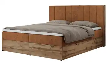 Boxbett mit Bettkasten Bellissimo 140x200 cm H3 Orange Webstoff