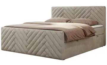 Boxbett mit Bettkasten Paris Duo 140x200 cm H3 Beige Webstoff