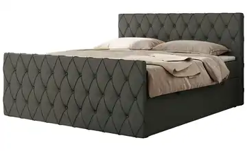 Boxbett mit Bettkasten Miren Duo Anthrazit 120x200 cm Kunstleder H4