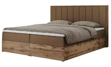 Boxbett mit Bettkasten Bellissimo 160x200 cm H3 Kunstleder Braun