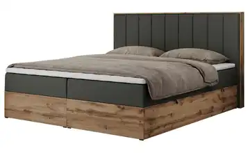 Boxbett mit Bettkasten Bellissimo 140x200 cm H3 Kunstleder Anthrazit