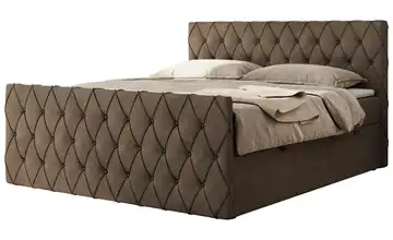 Boxspringbett mit Bettkasten Miren Duo 200x200 cm H3 bronzefarben Samt