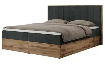 Boxbett mit Bettkasten Bellissimo 140x200 cm H3 Webstoff Dunkelgrau