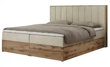 Boxbett mit Bettkasten Bellissimo 140x200 cm H4 Samt Creme