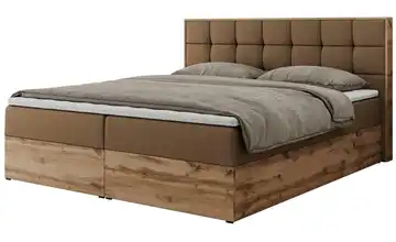 Boxbett mit Bettkasten Albero 1 Braun H4 120x200 cm Kunstleder