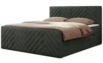 Boxbett mit Bettkasten Paris Duo 120x200 cm Dunkelgrau Webstoff H3