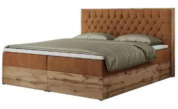 Boxbett mit Bettkasten Amore 160x200 cm H3 Orange Webstoff