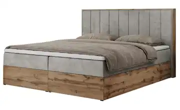 Boxbett mit Bettkasten Bellissimo 140x200 cm H3 Samt Silbergrau