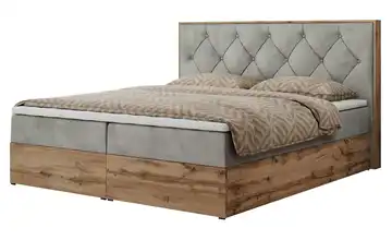Boxbett mit Bettkasten Veneto Silbergrau H4 140x200 cm Samt