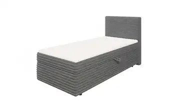 Boxspringbett 90x200 cm 95 cm Dunkelgrau