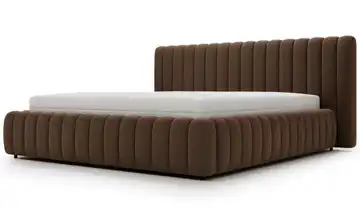 Polsterbett 160x200 cm Braun 212 cm