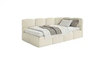 Selsey Polsterliege mit Bettkasten Cloudy Kopfteil rechts Hellbeige ohne Matratze