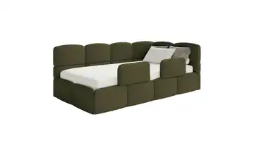Selsey Polsterliege mit Rausfallschutz Cloudy Rausfallschutz rechts ohne Matratze Olivgrün