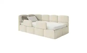 Selsey Polsterliege mit Matratze und Rausfallschutz Cloudy Rausfallschutz links mit Matratze Hellbeige