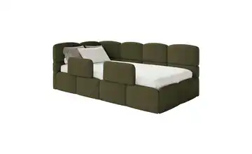 Selsey Polsterliege mit Matratze und Rausfallschutz Cloudy Rausfallschutz links mit Matratze Olivgrün