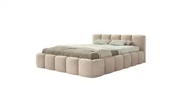Selsey Polsterbett Cloudy Low ohne Bettkasten 160x200 cm Beige Velours
