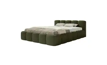 Selsey Polsterbett Cloudy Low ohne Bettkasten 200x200 cm Olivgrün Chenille