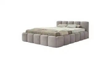 Selsey Polsterbett mit Bettkasten Cloudy Low mit Bettkasten 180x200 cm Hellgrau Velours