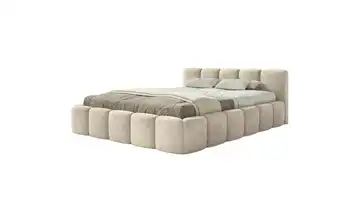 Selsey Polsterbett Cloudy Low ohne Bettkasten 200x200 cm Hellbeige Velours