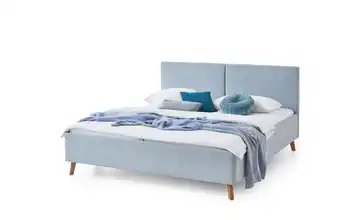 Polsterbett in hellblau Piano Hellblau 160x200 cm 166 cm Eiche