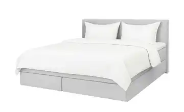 Boxspringbett Elin 180 cm Webstoff Hellgrau
